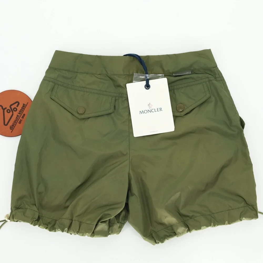 Moncler Nylon Shorts Pantalone Bermuda Adjustable Bungee Drawcord Size 38 XXS